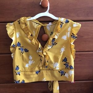 NWT yellow crop top